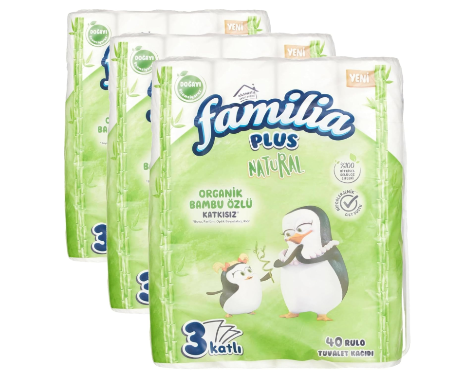 Familia Plus Natural 40'lı Paket Tuvalet Kağıdı 40'lı (3 paketi)