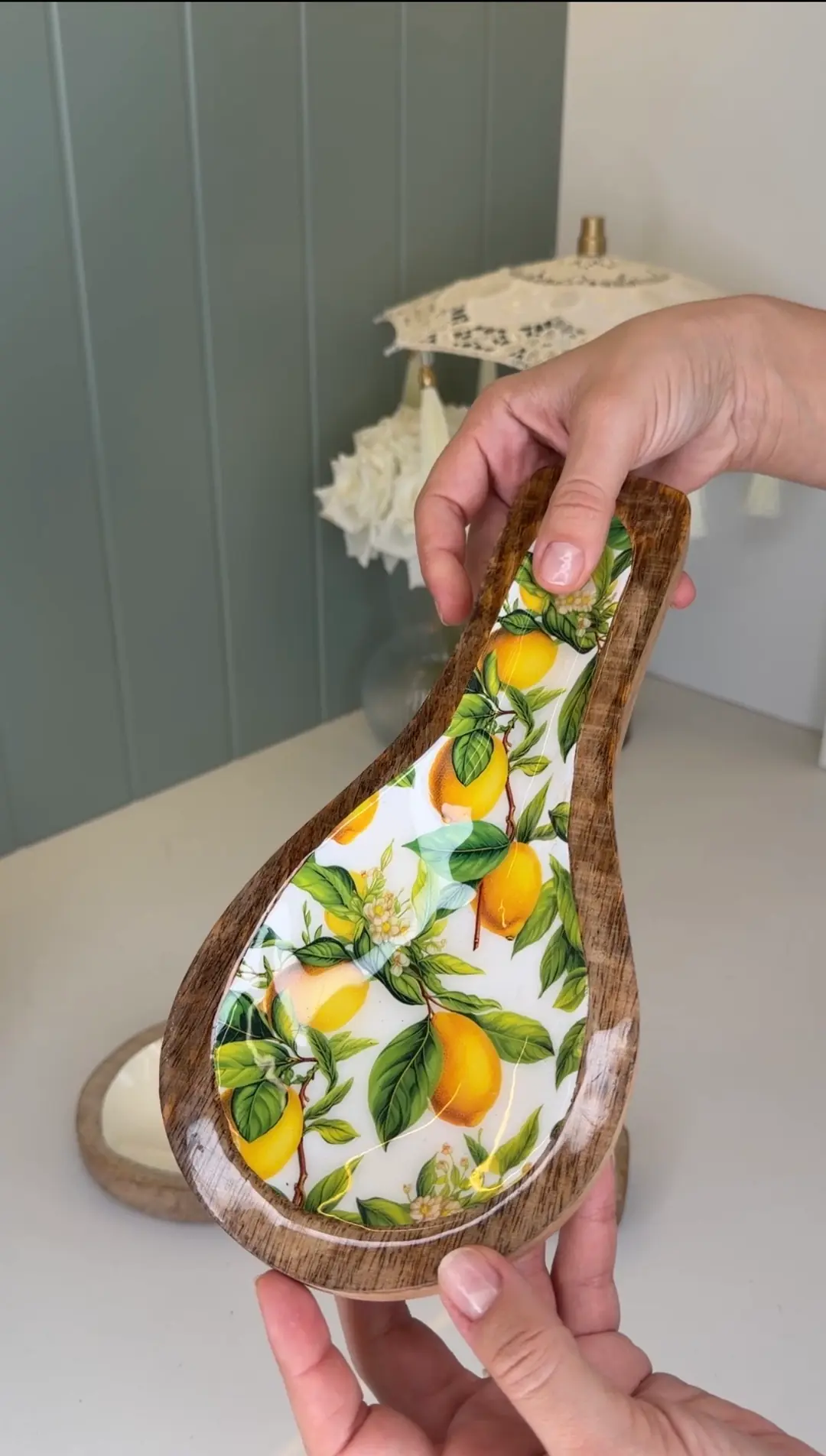 Mango Ağacı Limon Desen Kirli Kaşıklığı