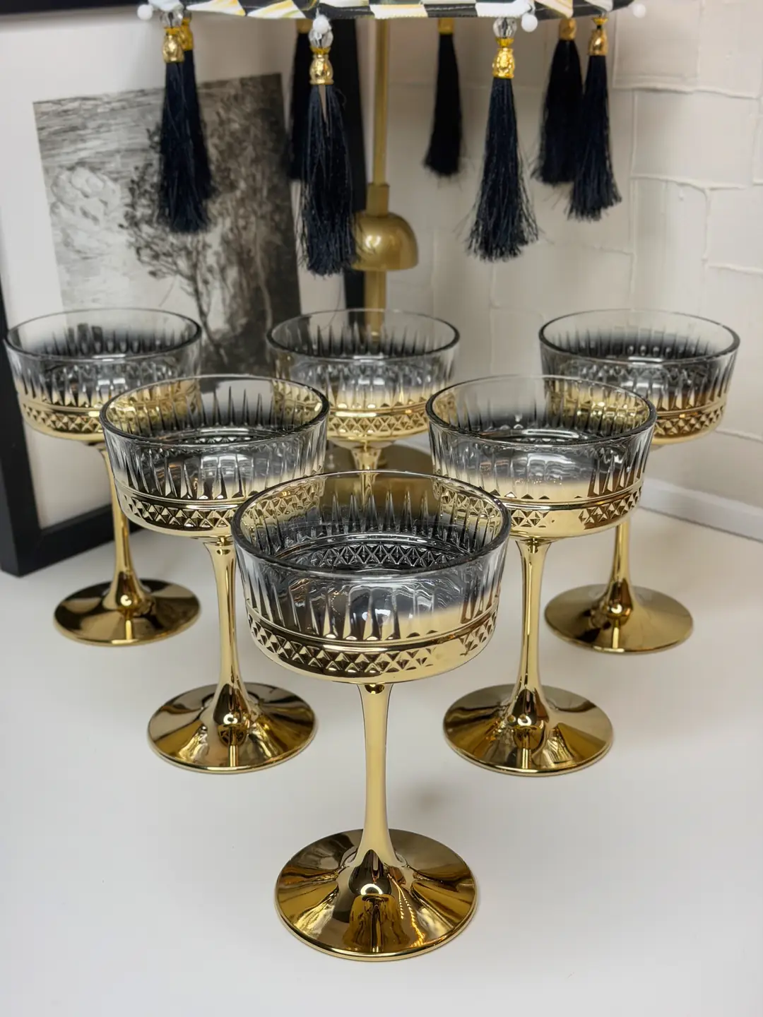 Paşabahçe Gold Detaylı Ayna Model 6Lı Cup